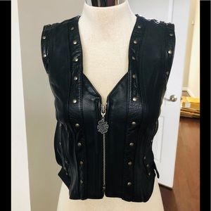 GORGEOUS DELUXE HARLEY DAVIDSON LEATHER VEST SZ SMALL
